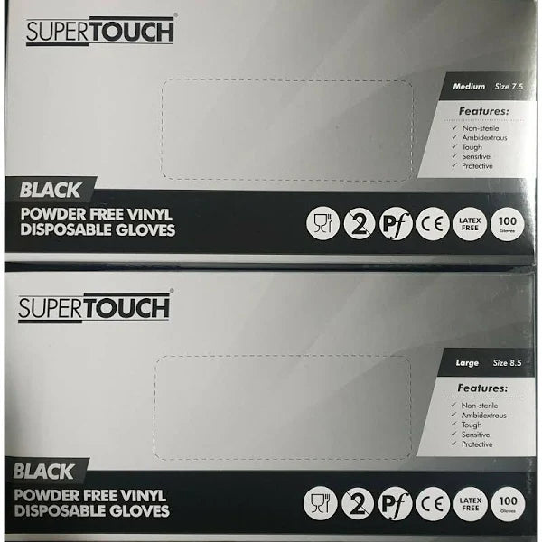 Supertouch - 100 x Blue Vinyl Powder Free Gloves